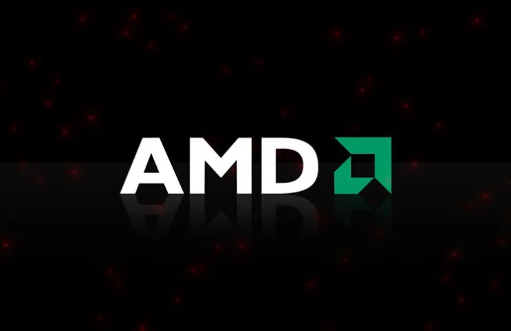 logo AMD su sfondo nero