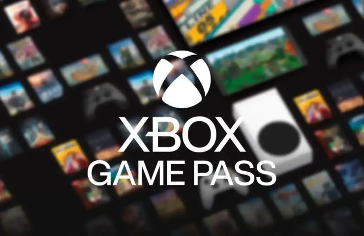 logo xbox game pass su sfondo sfuocato