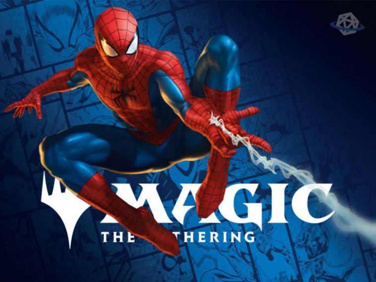 Spider-man su sfondo blu con scritta Magic