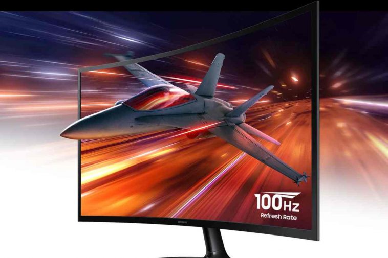 monitor samsung con aereo che esce dallo schermo