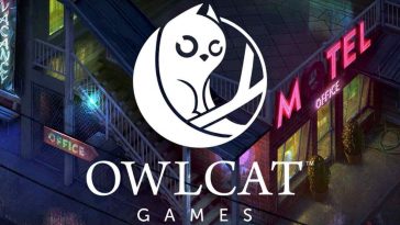 logo owlcat con gufo, sullo sfondo motel con neon accesi