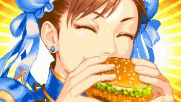 chun li mangia panino con pollo fritto