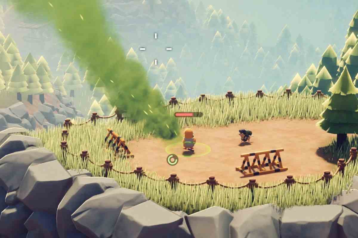 visione dall'alto di ppera su altopiano con erba, fuoco verde