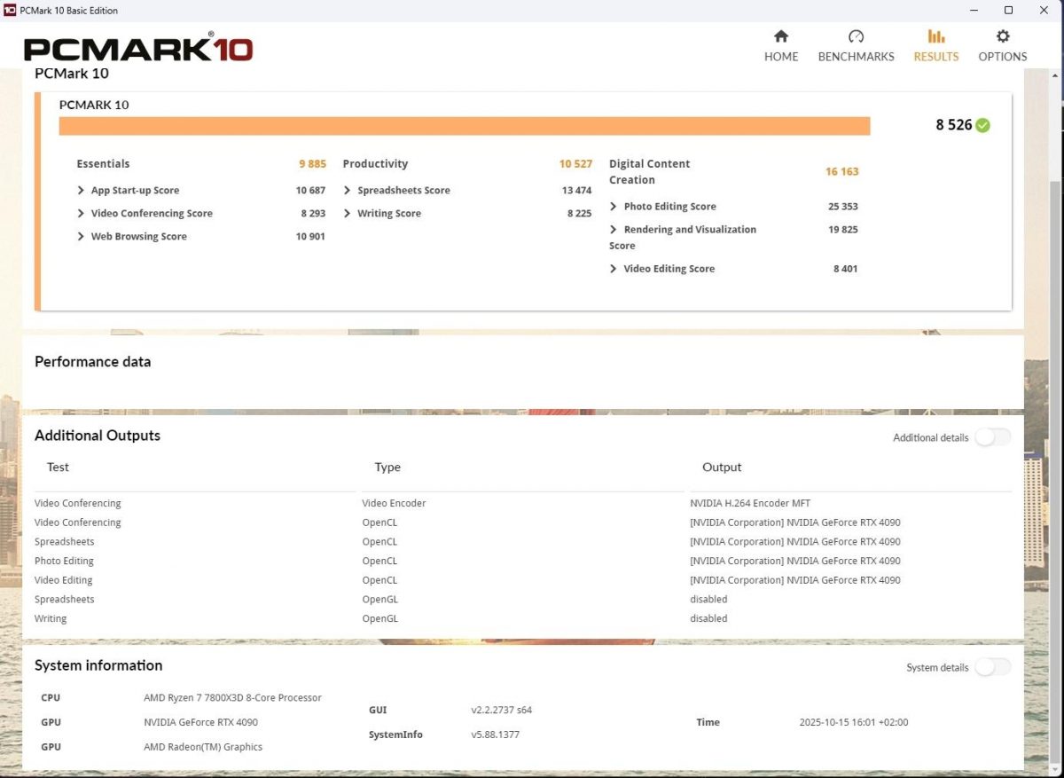Il benchmark di PC Mark 10 per Samsung 9100 Pro 8TB