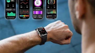smartwatch attorno a braccio di uomo, 4 quadrant con funzionalità smartwatch