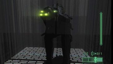 screenshot di splinter cell pandora tomorrow con sam fisher piegato