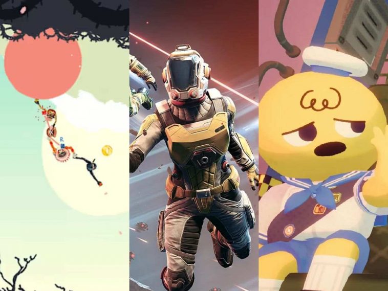 tre esperienze coop con immagini affiancate di heave ho, jump space e peak