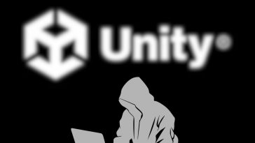 logo unity, immagine ragazzo incappucciato che scrive al PC