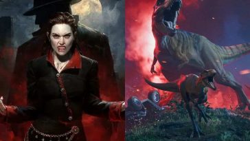 vampire the masquerade bloodlines 2 e jurassic world evolution 3 immagini affiancate