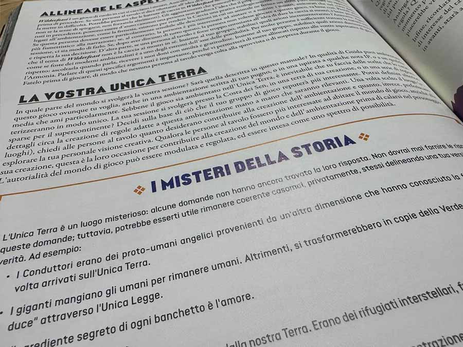 Paragrafi che guidano a varianti di gioco del GDR Wilderfeast