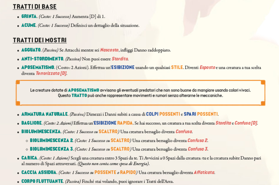 Tratti dei Mostri del GDR Wilderfeast