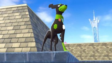 screenshot di leggende z-a con zygarde sul tetto