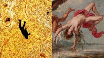 La foto di McCarthy fatta con i telescopi e un quadro vittoriano ispirato al mito di Icaro