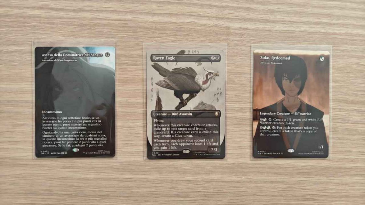 Tre carte speciali di Magic Avatar: la Leggenda di Aang