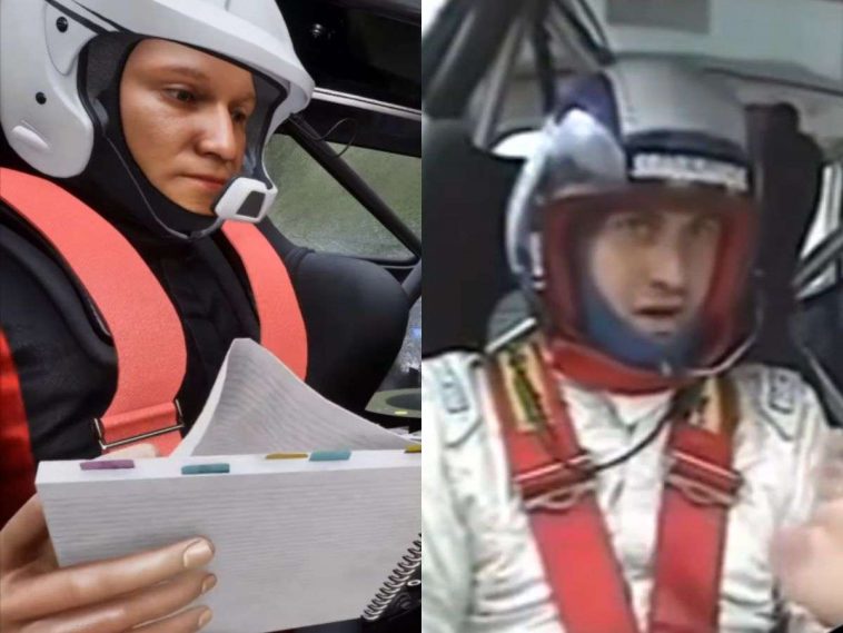 immagine divisa a metà con screenshot spot assetto corsa e video virale meme rally siciliano