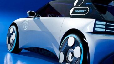 La fiancata di un prototipo di un'auto del futuro prossimo, modello Peugeot