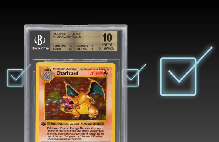 carta charizard set base gradata da beckett 