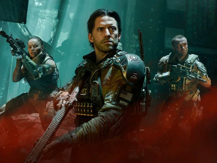 immagine chiave di call of duty black ops 7 con 3 protagonisti armati in primo piano