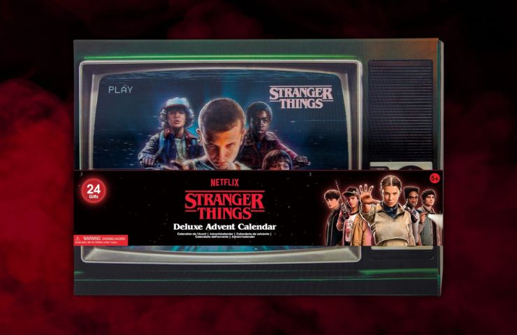 calendario dell'avvento a forma di televisore stranger things