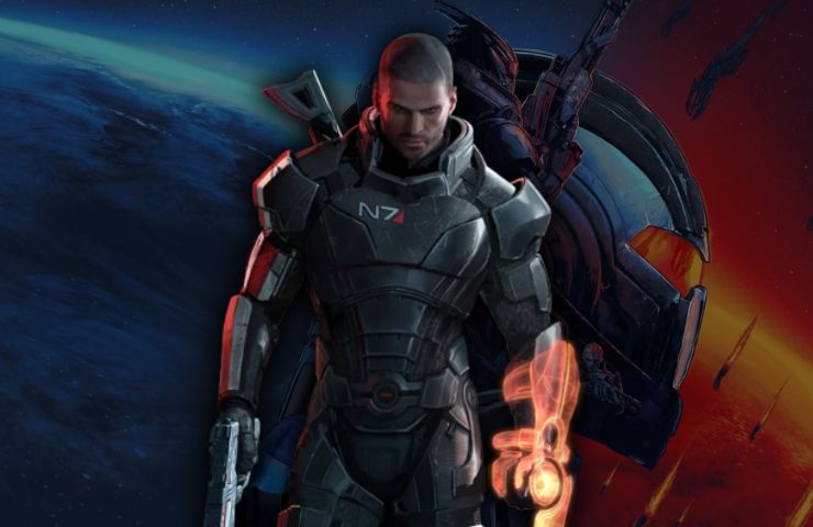 comandate shepard di mass effect su sfondo di mass effect andromeda