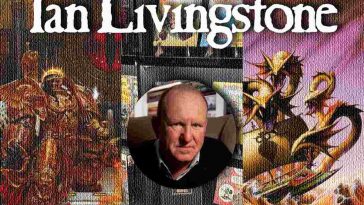 Ian Livingstone copertina con dietro gli universi a cui ha creato
