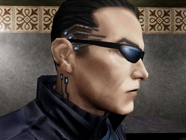 personaggio con occhiali da sole, innesti al livello temporale, aurcolare