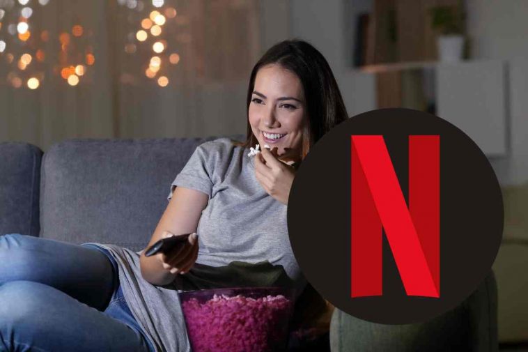 donna guarda tv con logo netflix