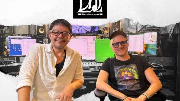 Hitoshi Sakimoto e Richter negli studi di Basiscape a Tokyo