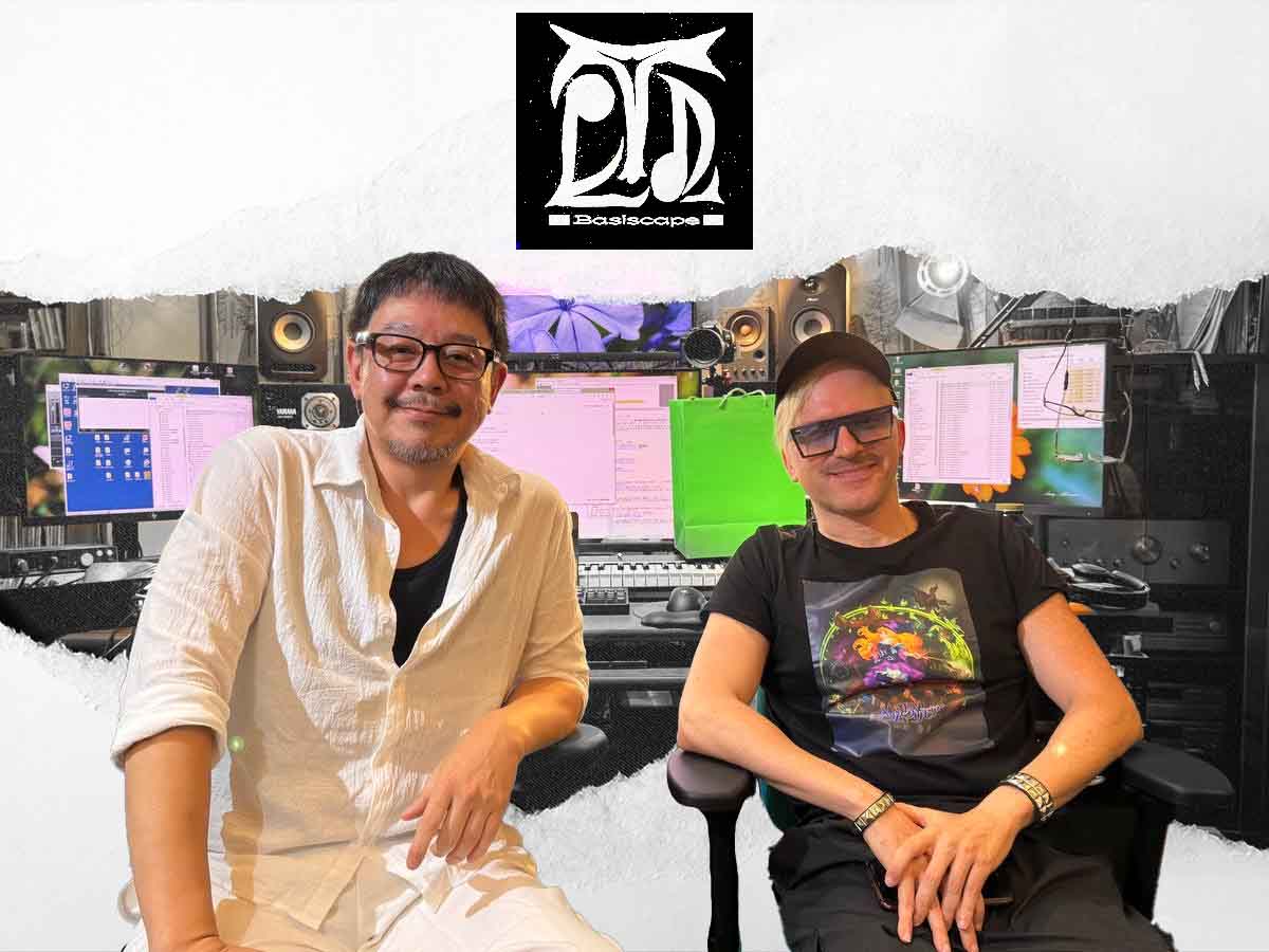 Hitoshi Sakimoto e Richter negli studi di Basiscape a Tokyo