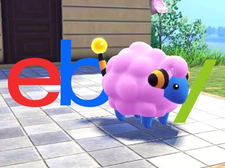 screenshot di leggende pokemon za con mareep shiny e scritta ebay