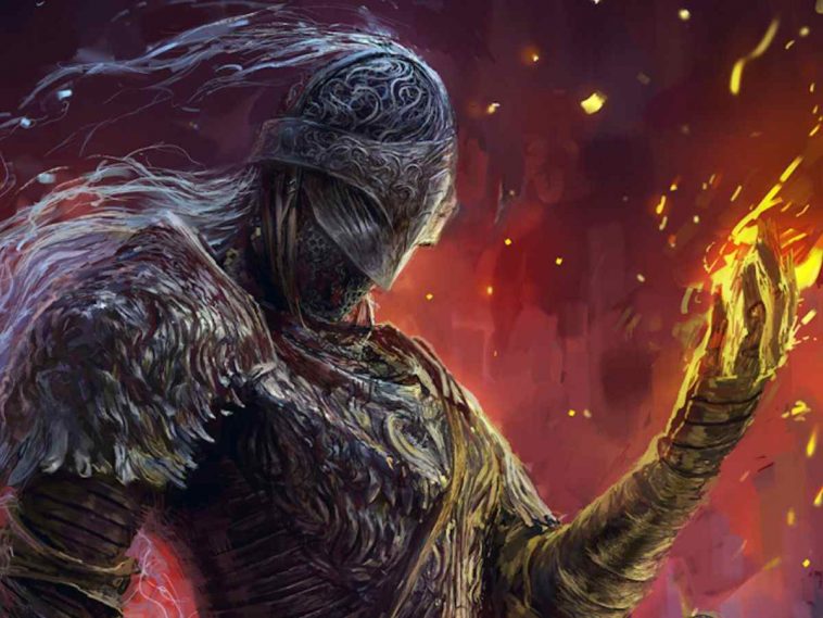 cavaliere con armatura, incantesimo giallo tra le mani