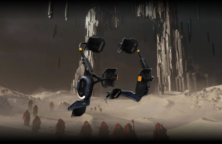 esoscheletro robotico ideato da kojima productions su sfondo di death stranding 2