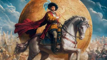 key art di Europa Universalis con personaggio sul cavallo e dietro un mappamondo