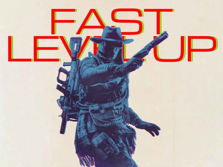 immagine con personaggio di arc raiders su sfondo color crema e scritta fast level up