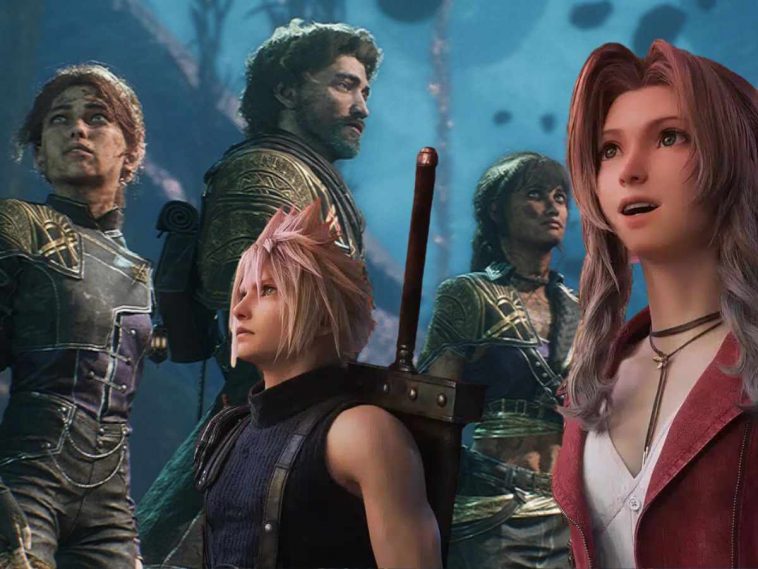 personaggi di clair obscur expedition 33 e final fantasy 7 che guardano in alto