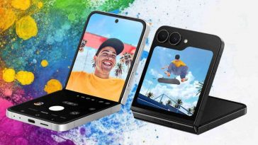 due smartphone pieghevoli con foto di ragazzo