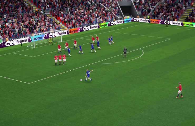 screenshot di Football Manager 26 con partita tra chelsea e manchester united