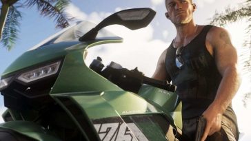 screenshot di GTA 6 con Jason sulla motocicletta