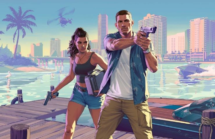 key art di gta 6 con protagonisti sul molo
