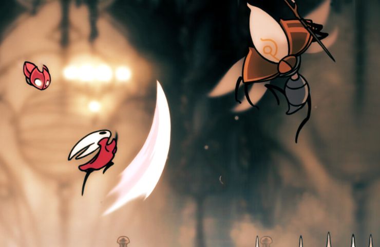 screenshot di hollow knight silksong con hornet che combatte contro grandancia