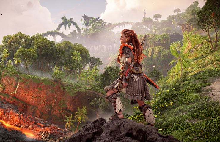 screenshot di horizon forbidden west con Aloe nella natura selvaggia