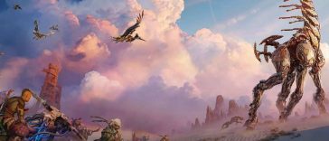 immagine chiave di horizon steel frontiers con giocatori che corrono su cavalli