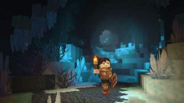 screenshot di hytale con personaggio nella caverna