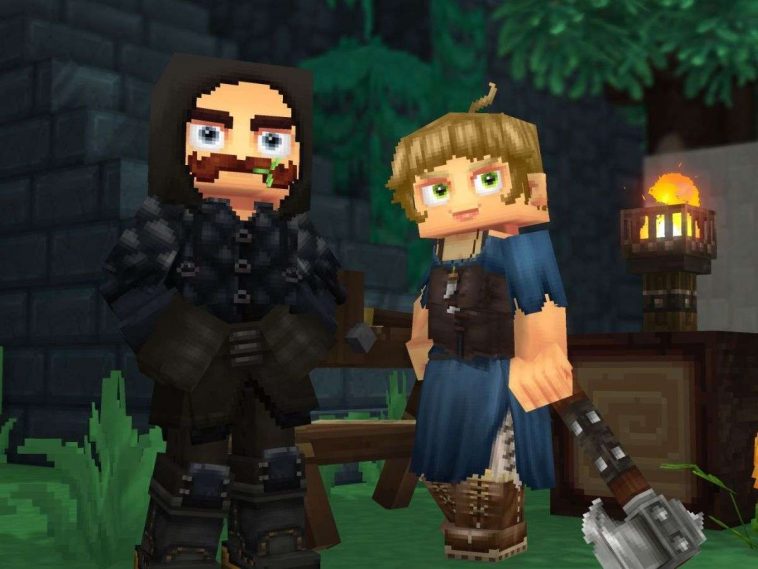 due personaggi maschle e femminile fantasy a cubi