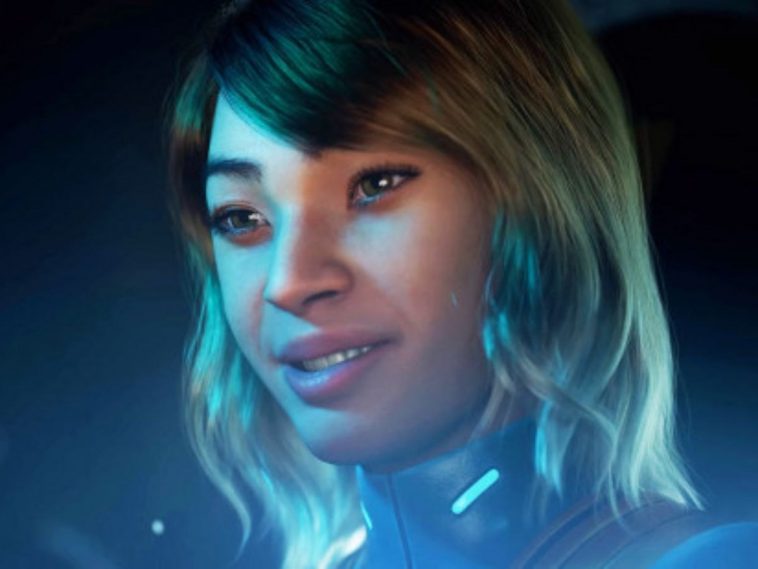 donna che ride con capelli castani