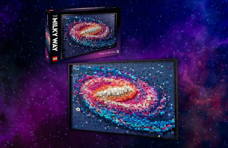 LEGO Via Lattea su sfondo spaziale