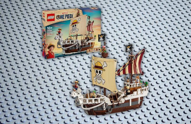 LEGO One Piece Going Marry su sfondo bianco grigio