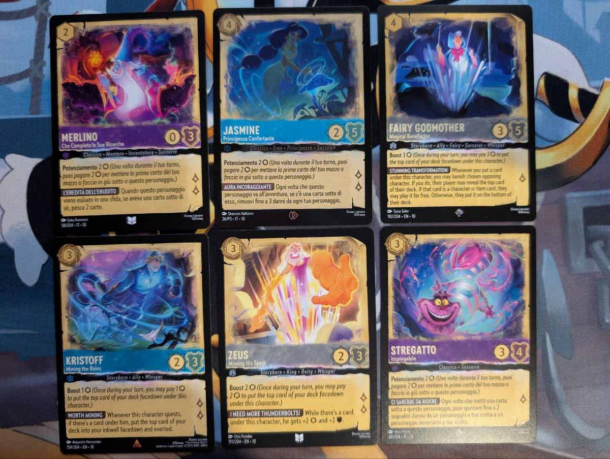 Le Carte Sussurro dall'espansione di Lorcana Sussurri nel Pozzo