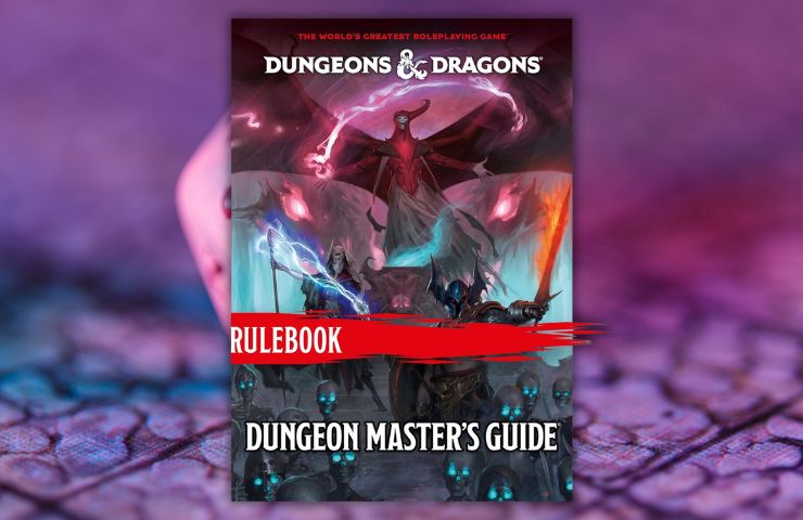 Guida del Dungeon Master su sfondo viola