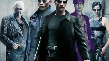 uomo con cappotto nero lungo e occhiali da sole, donna con cappotto lungo lucido e occhiali da sole, due uomini pelati con con cappotto nero lungo e occhiali da sole, hideo kojima